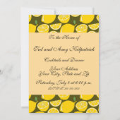 レモンイエローモダンおもしろいかわいい 招待状 (裏面)