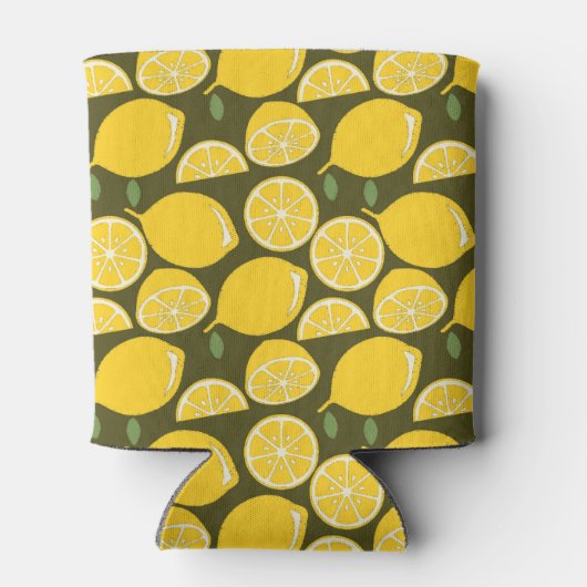 レモンイエローモダンおもしろいかわいい 缶クーラー (裏面)