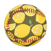 レモンイエローモダンおもしろいかわいい 野球ボール (正面左)