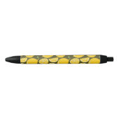 レモンイエローモダンおもしろいかわいい 黒ボールペン (正面)