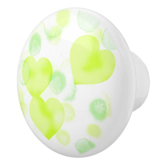 レモンイエローラブハート セラミックノブ (右)