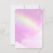 レモンイエローレインボーウェディング付きピンクスカイRSVP 出欠カード (裏面)