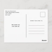 レモンイエローレインボー付きピンクスカイ誕生日招待状 ポストカード (裏面)