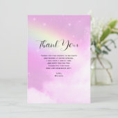 レモンイエローレインボー付きピンクスカイ サンキューカード (スタンド正面)