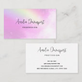 レモンイエローレインボー付きピンクスカイ 名刺 (正面/裏面)