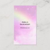 レモンイエローレインボー付きピンクスカイ 名刺 (正面)