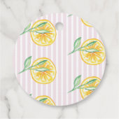 レモンイエローレトロモダンベビーシャワーありがとう フェイバータグ (裏面)