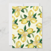 レモンイエロー彼女がメインスクイーズブライダルシャワーを見つけた 招待状 (裏面)