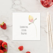 レモンイエロー水彩の花 スタンダードカクテルナプキン (インサイチュ)