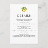 レモンイエロー結婚詳細エンクロージャカード エンクロージャーカード (正面)