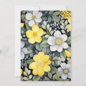 レモンイエロー、ストーミーグレー、ライトグレイ結婚ズ 招待状 (裏面)