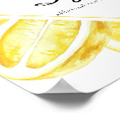 レモンイエロー |柑橘類 |カスタム文字記号 ポスター (角)