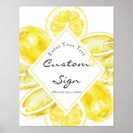 レモンイエロー |柑橘類 |カスタム文字記号 ポスター