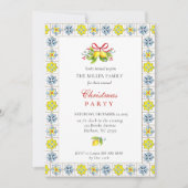 レモンイタリアンのクリスマスパーティー付きのタイル 招待状 (正面)