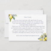 レモンイタリアンの入ったアマルフィ結婚ーの青い花瓶 サンキューカード (裏面)