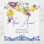 レモンイタリアンズbougainvilleaブライダルシャワー好意 ワインラベル (シングルラベル)