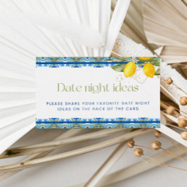 レモンイタリアンタイルブライダルシャワーデート夜 エンクロージャーカード