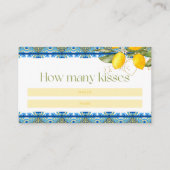 レモンイタリアンタイル夏ブライダルシャワーキス エンクロージャーカード (正面)