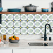 レモンイタリアンフローラタイル青と白の切り離し 薄葉紙