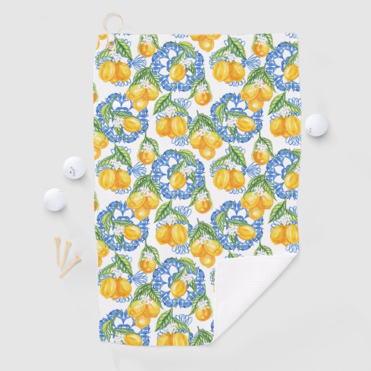レモンイタリアンプリントクラシックアマルフィ海岸 ゴルフタオル (インサイチュ)