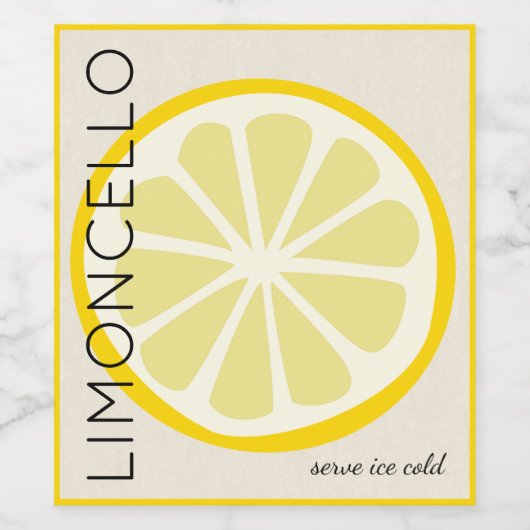 レモンイメージ付きリモンチェロラベル | ワインラベル (シングルラベル)