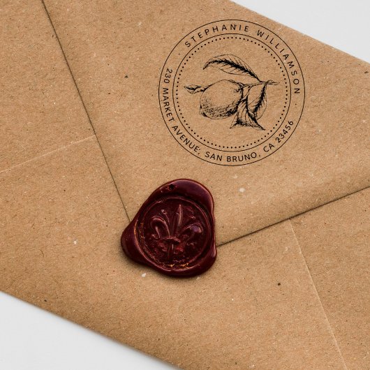 レモンイラストレーション名前をカスタムする&差出人住所 セルフインキングスタンプ