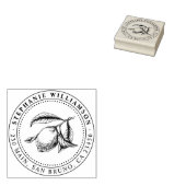 レモンイラストレーション名前をカスタムする&差出人住所 ラバースタンプ (押印)