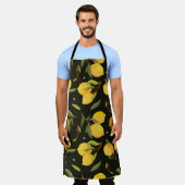 レモンイラストレーション:手のシ色彩の鮮やかームレームパターン。 エプロン (着用した状態)