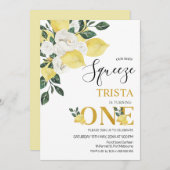 レモンウアーメインスクイズファースト誕生日 招待状 (正面/裏面)