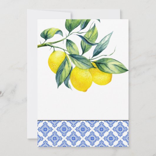 レモンウェディングシャワー 招待状 (裏面)