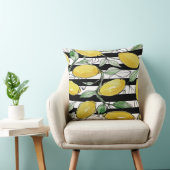 レモンウォーストライプのターカラープリント クッション (椅子)