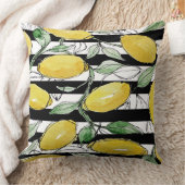 レモンウォーストライプのターカラープリント クッション (ブランケット)