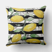 レモンウォーストライプのターカラープリント クッション (裏面)