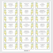 レモンウォーターカラーゲスト住所 シール (シート)