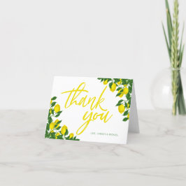 レモンウォーターカラーサマーブライダルシャワー サンキューカード