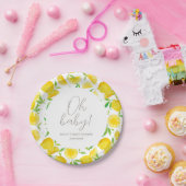レモンウォーターカラーサマーベビーシャワー ペーパープレート (パーティー)