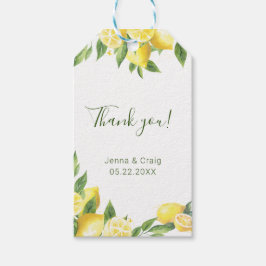 レモンウォーターカラーサンキュー ギフトタグ