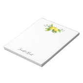 レモンウォーターカラーシトラスフルーツイラストレーション ノートパッド (回転)