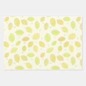 レモンウォーターカラーパターンシトラス ラッピングペーパーシート (正面2)