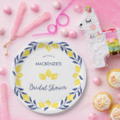 レモンウォーターカラーブライダルシャワー パーソナライズされた ペーパープレート (パーティー)