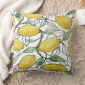 レモンウォーターカラープリント クッション (ブランケット)