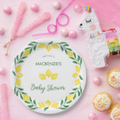 レモンウォーターカラーベビーシャワーパーソナライズされた ペーパープレート (パーティー)