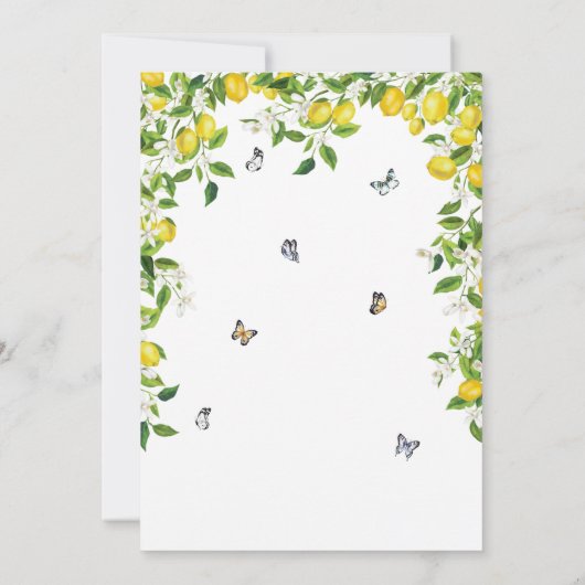 レモンウォーターカラーベビーシャワー 招待状 (裏面)