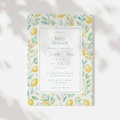 レモンウォーターカラーベビーブランチエレガントベビーシャワー 招待状