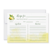 レモンウォーターカラーレシピフラットカード