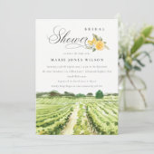 レモンウォーターカラーワイナリービニヤードブライダルシャワー 招待状 (スタンド正面)