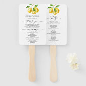 レモンウォーターカラー結婚式 プログラム ハンドファン (正面&裏面)