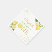 レモンウォーターカラー1st誕生日パーティー スタンダードカクテルナプキン (角)