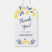 レモンウォーターパーソナライズされたカラーサンキュー ギフトタグ (正面)
