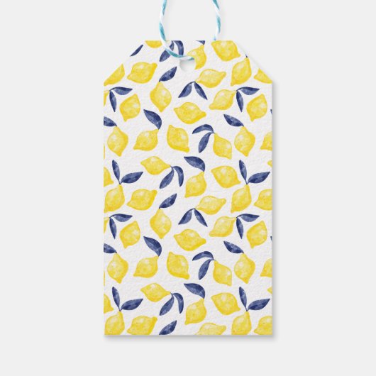 レモンウォーターパーソナライズされたカラーサンキュー ギフトタグ (裏面)